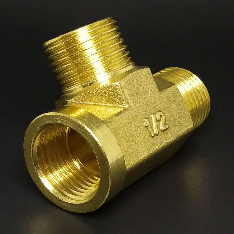 Various Types DN15 1/2" BSPP Male Female Tee 3 Ways Brass Pipe Fitting Connector Splitter Block  Home Garden - view 4