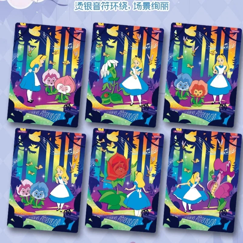 Card.Fun ‌   سلسلة ديزني الجديدة أليس في بلاد العجائب، بطاقات قابلة للجمع، بطاقات أنمي محيطية أصلية، هدية العيد