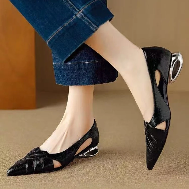 2026 Summer Women  Fashion Unique Pointed Toe Sandals Attractive High Heel Dress Banquet Shoes