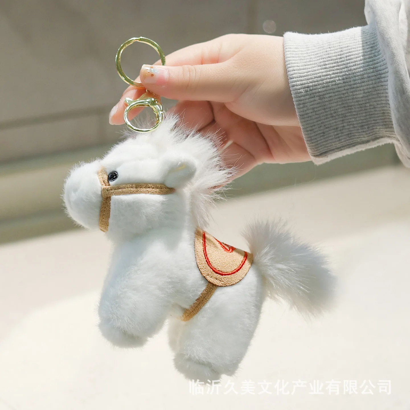 Porte-clés cheval du zodiaque mignon, jouet en peluche, poupée en peluche Kawaii, pendentif de sac, décoration, sac à dos suspendu, cadeau du nouvel an