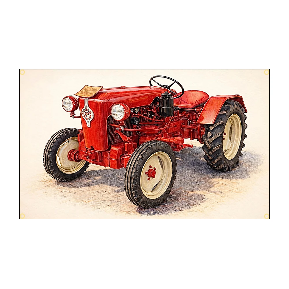 American Agricultural Machinery Flag Tapestry Polyester Printed Tractor Poster For Garage Banner Decor