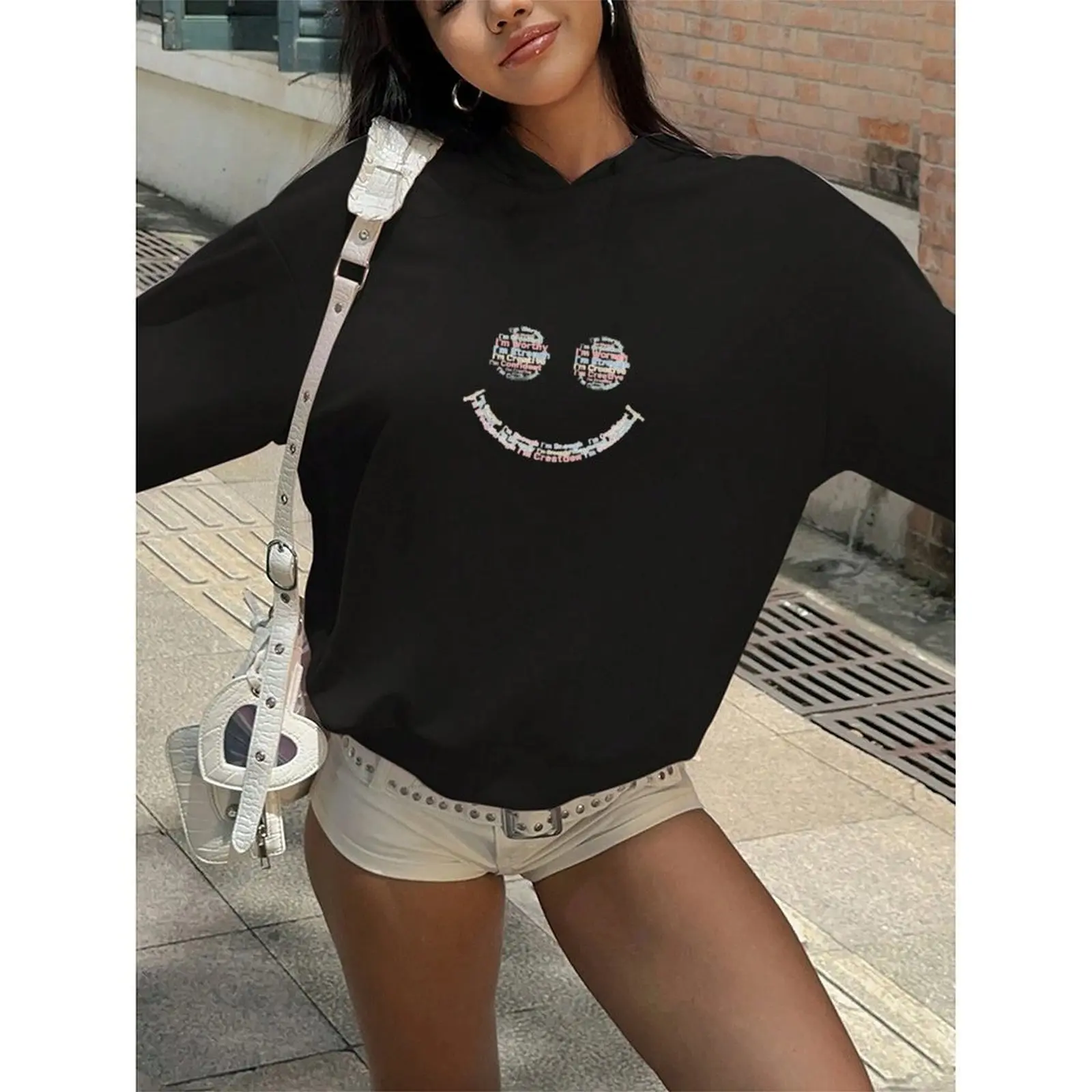 

2025 Sweatshirts For Woman Loose Hoodies Winter Casual Christmas Printed Comfortable Female Long Sleeve Tops Oversized Pullover