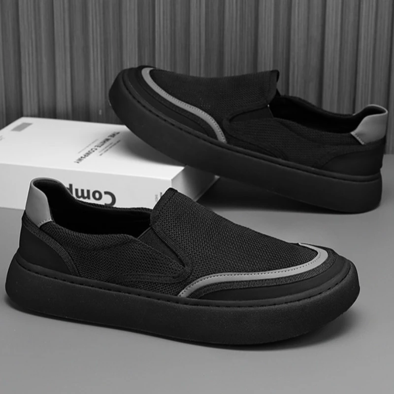Summer Men Casual Shoes Mesh Breathable Men's Canvas Shoes Comfortable Non-slip Walking Shoes Outdoor Fashion Men Flat Sneakers