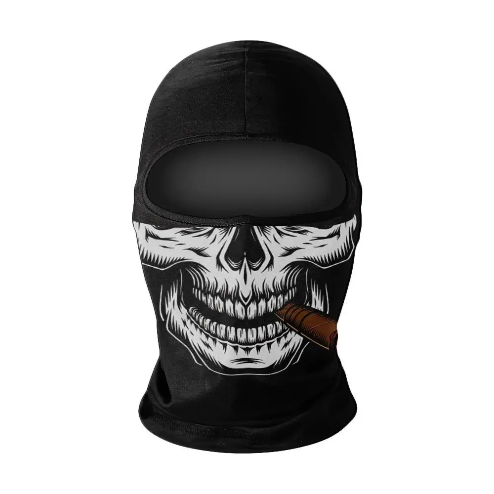 Skull Print Motorcycle Balaclava Full Face Cool Sunscreen Balaclava Breathable Multi-function Riding Helmet Liner MTB Bicycle