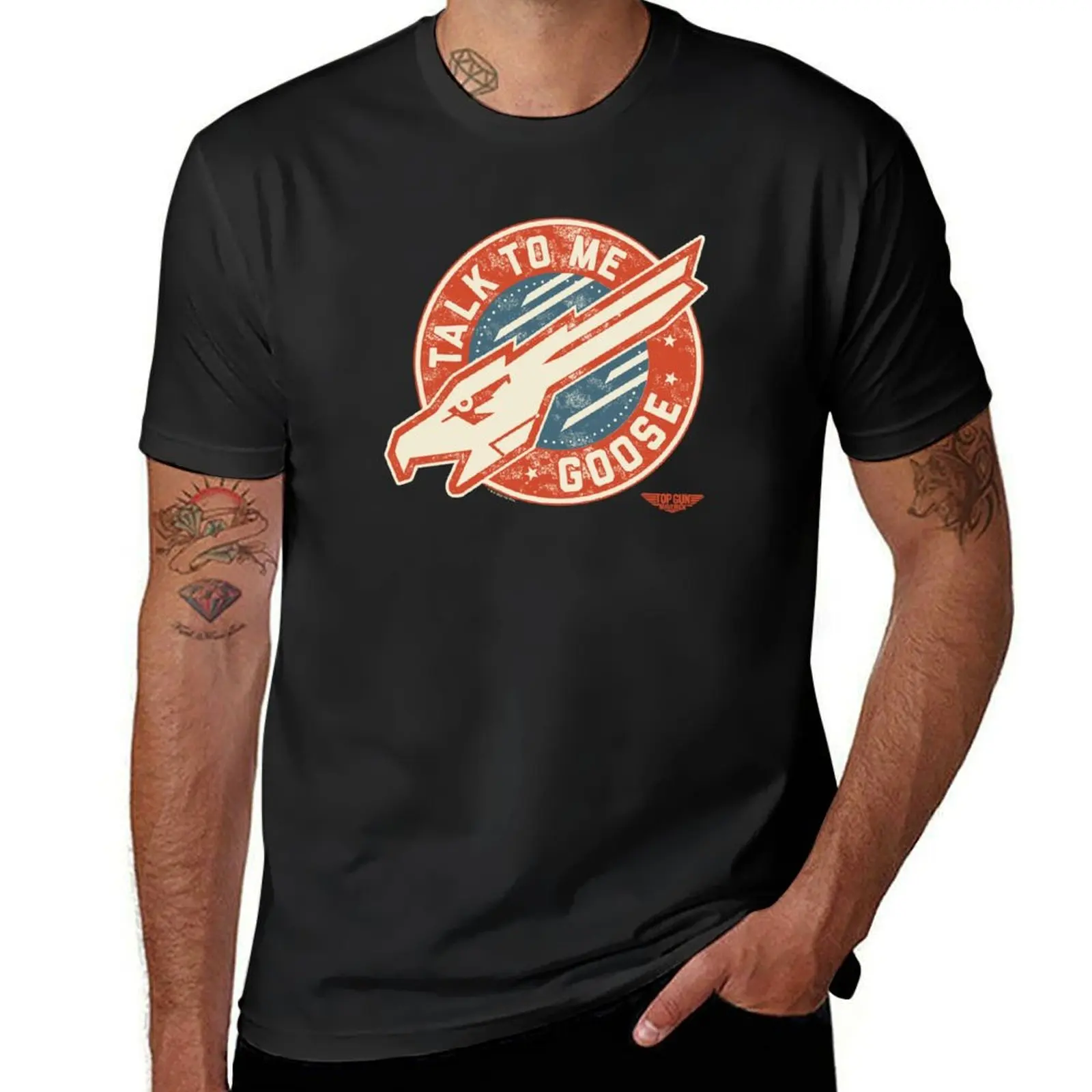 

Top Gun: Maverick Talk To Me Goose Big Patch T-Shirt plain shirts graphic tees men clothings