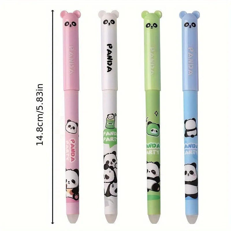 26Pcs/Set Kawaii Pig Bear Cat 0.35mm Erasable Gel Pens Black Blue Ink Erasable Refill Rod Washable Handle School Office Supplies