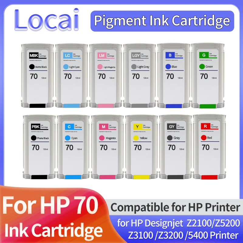 [Third Party Brand] For HP 70 HP70 Compatible Ink Cartridge With Pigment Ink For HP Designjet Z2100 Z3100 Z3200 Z5200 Z5400