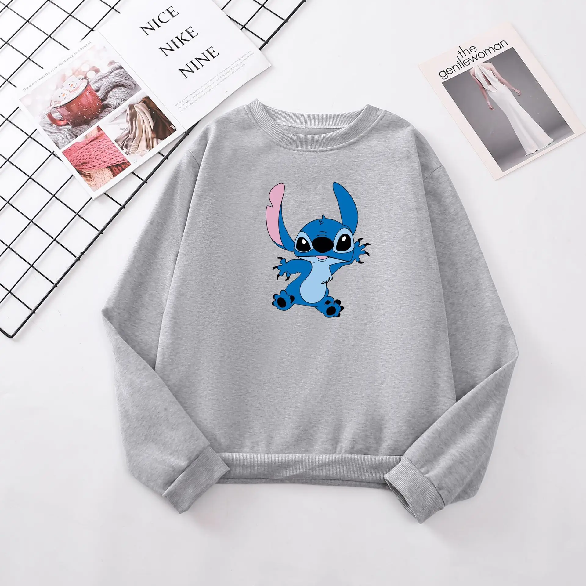 

Disney's New Loose Casual Top with Stitch Pattern Cartoon Sportswear Winter Clothes Women