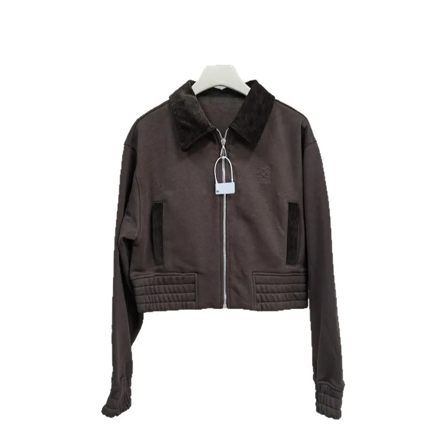 프렌치 레트로 코듀로이 재킷 여성용 2025 가을 숏 웨이스트 슬림 핏 플리스 후디 코트