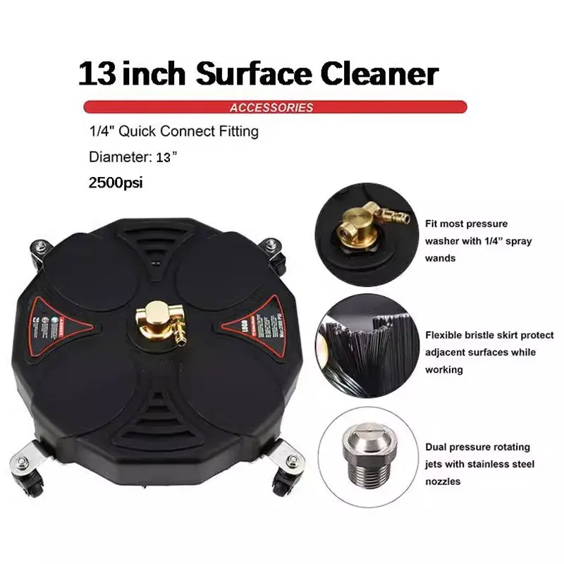 New 13 Inch Round Plastic Washing Site High Pressure Ground Cleaner Quick Insert Floor Washer Car Wash