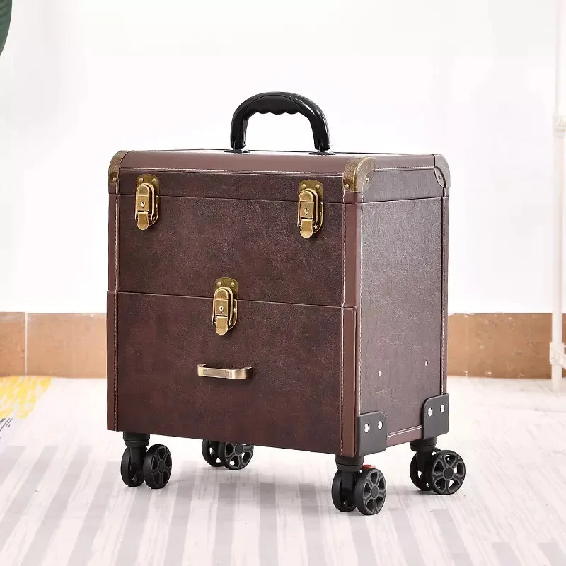 Trolley cosmetic case spinner wheels makeup dresser Beauty trolley luggage rolling suitcase professional  Large cosmetic bag New