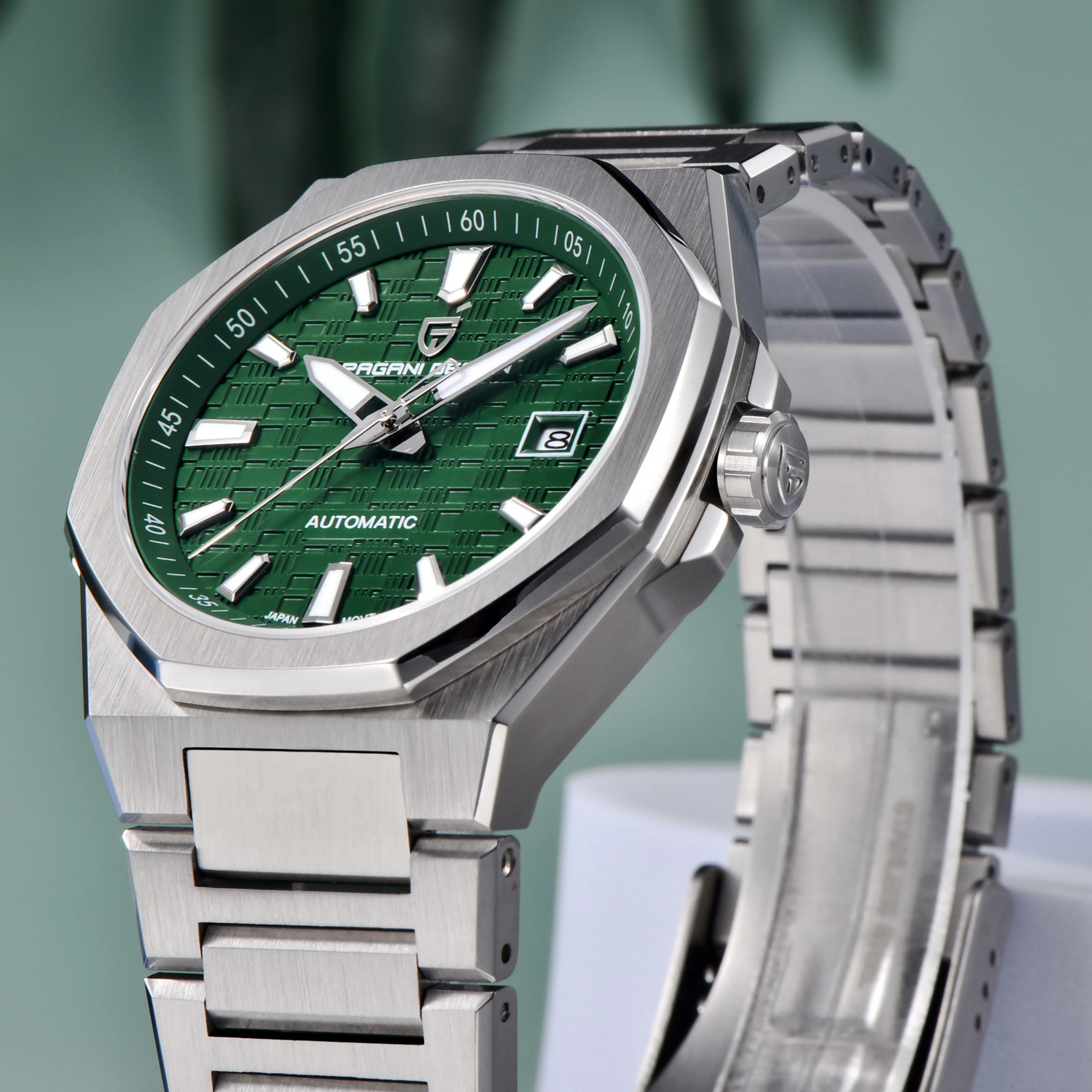 PAGANI DESIGN 2025 ساعة ميكانيكية جديدة للرجال ميوتا 8215 ريترو الأعمال الياقوت الزجاج مضيئة الفولاذ المقاوم للصدأ Reloj Hombre