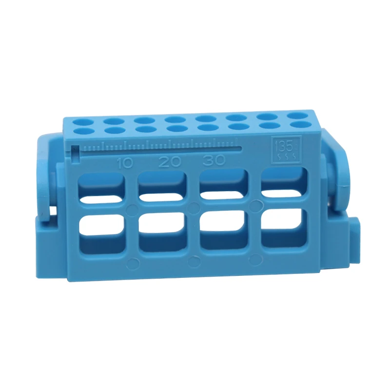 Dental 16 Holes Endo Files Holder Autoclave Endodontic Bur Drill Sterilizer Case Root Canal File Block Dispenser with Ruler