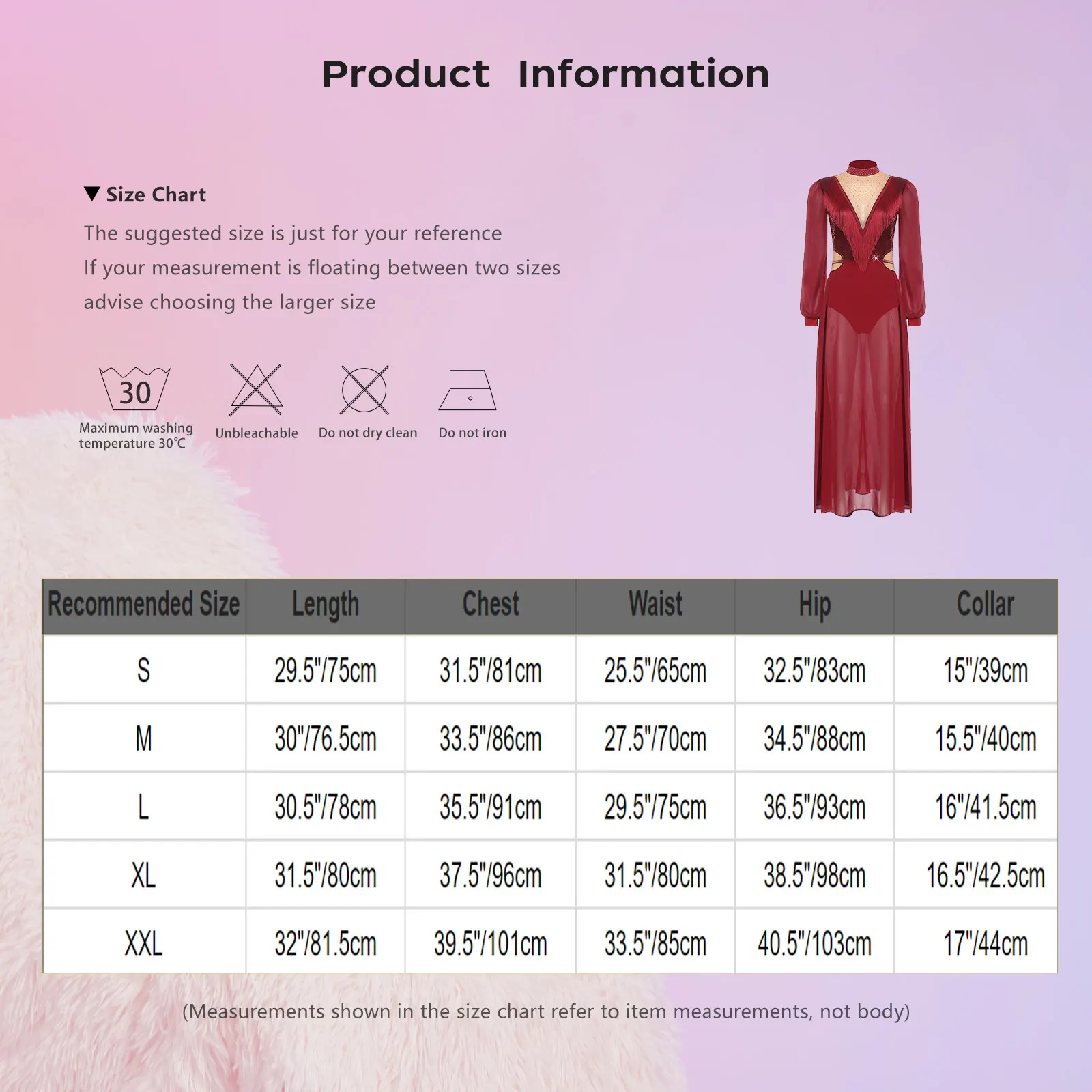 Frauen Bauchtanz Fransenkleid Pailletten Quaste Brust Langarm Body mit Schlitz Chiffon Saum Maxikleid Latin Rumba Dancewear