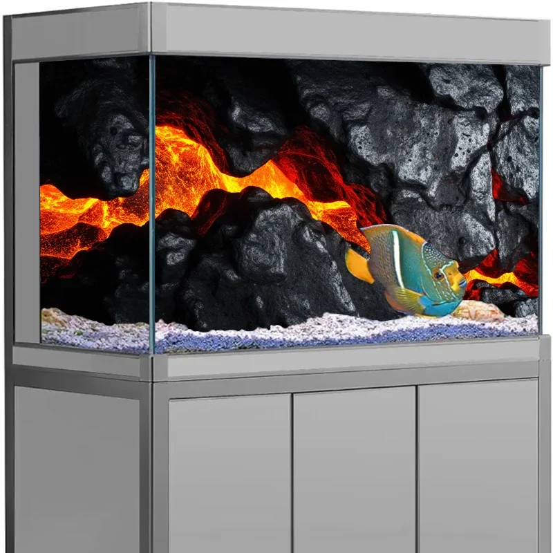 3D Black Rock Aquarium Background 2