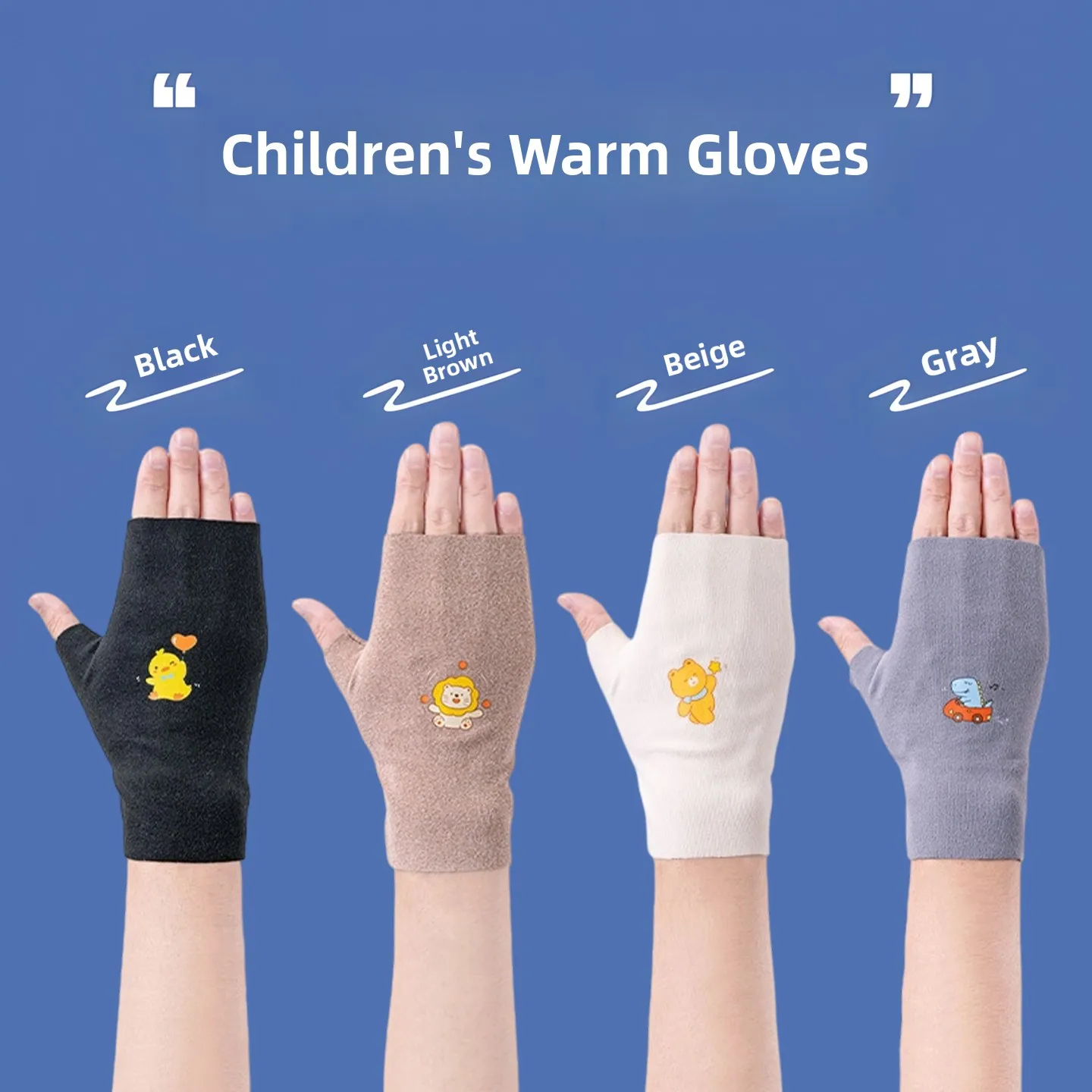 Thickened Fleece Warm Gloves for Children Writing Students Winter Gloves Girls Boys Kids Thermal Velvet Gloves Hand Protection
