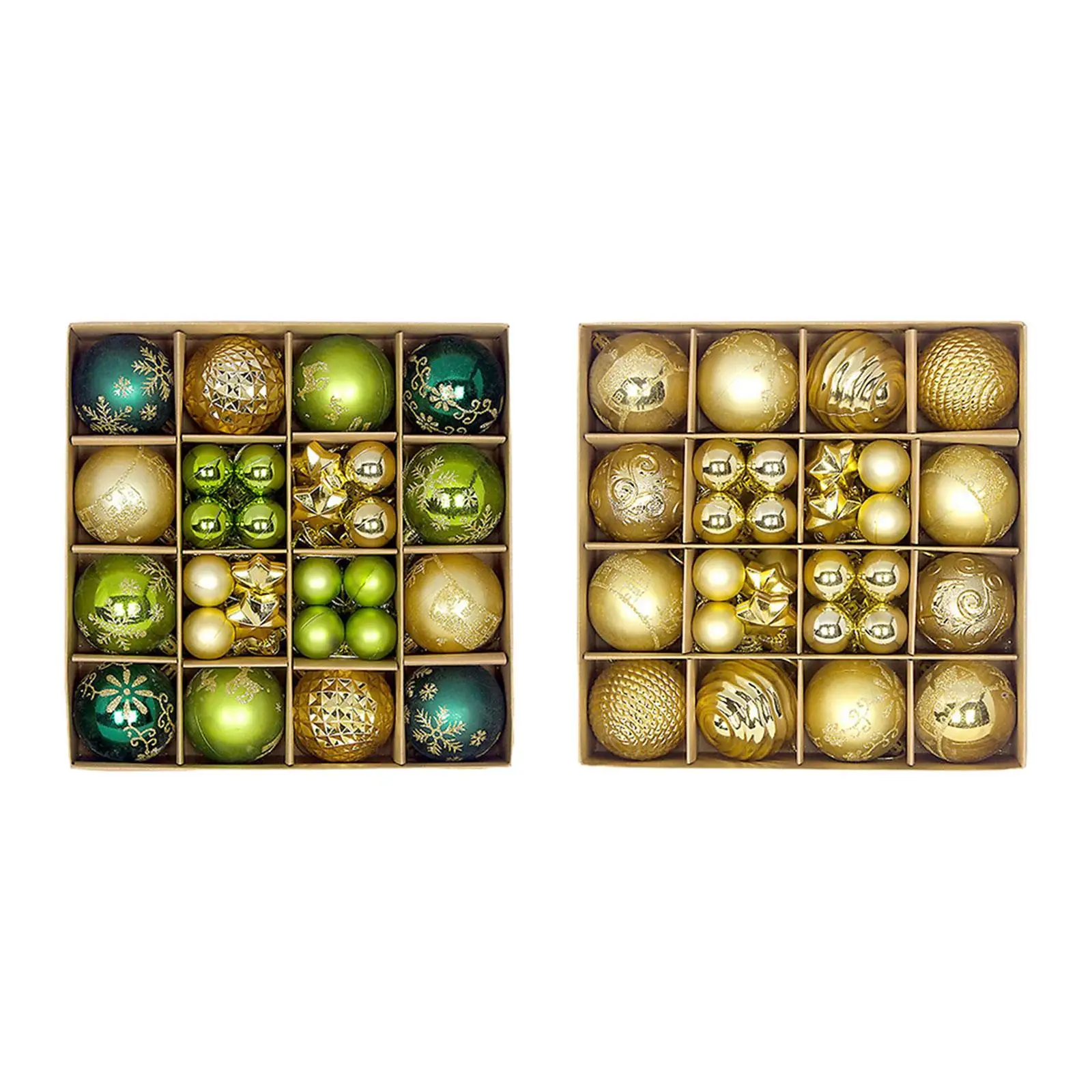 44Pcs Christmas Balls Ornaments Christmas Baubles Charm Pendants with String Xmas Tree Decoration Set for Party Supplies Yard