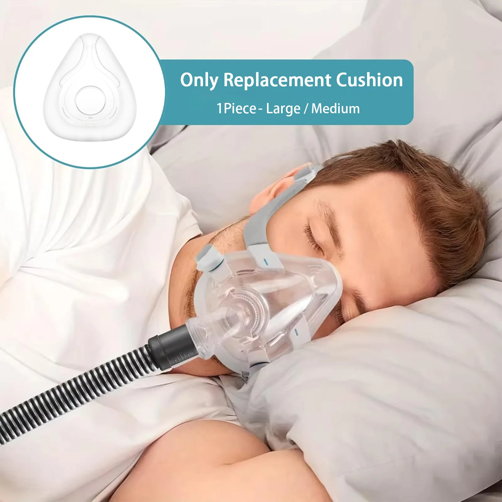 1 Pack CPAP Mask Replacement Cushion for Airfit/Airtouch F20, Full Face Mask Covers Mouth and Nose, Snug Fit on Original Frame