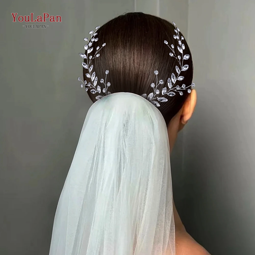 

TOPQUEEN Bridal Rhinestones Headband Wedding Headpiece Women Simplicity Hair Accessories Banquet Party Hair Band Headdress HP909