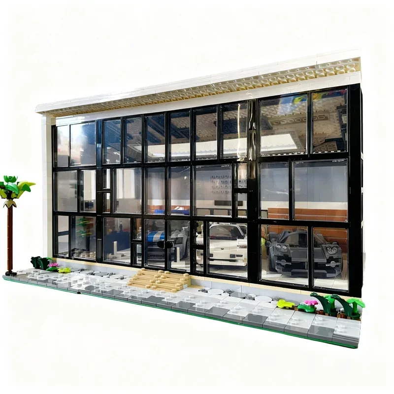 1116-pieces-moc-city-hot-street-view-supercar-showroom-model-building-blocks-creative-assembly-display-home-decor-construction-gift