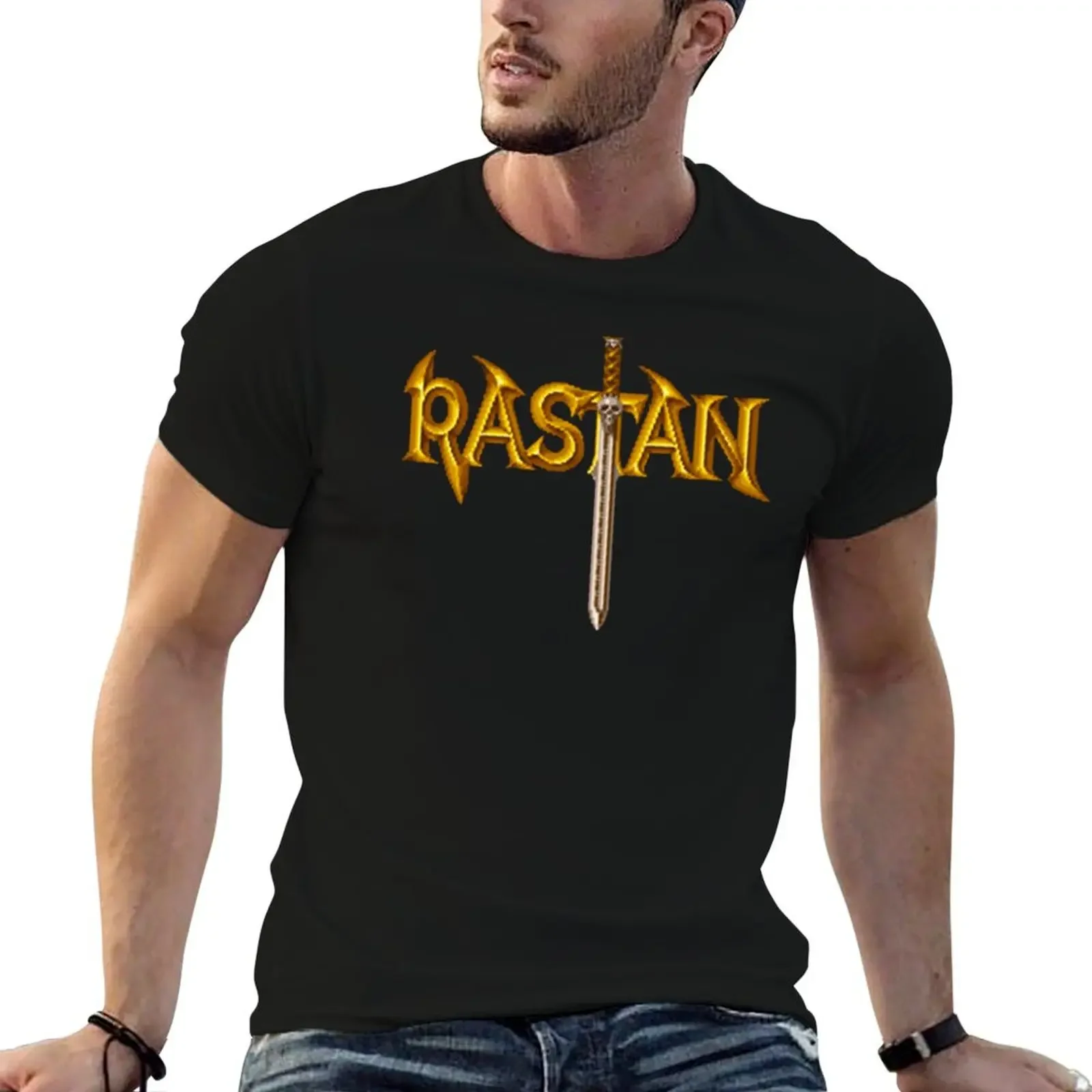 

RASTAN ARCADE TITLE SCREEN T-Shirt street wear essential t shirt new edition luxury designer sweat shirts, men