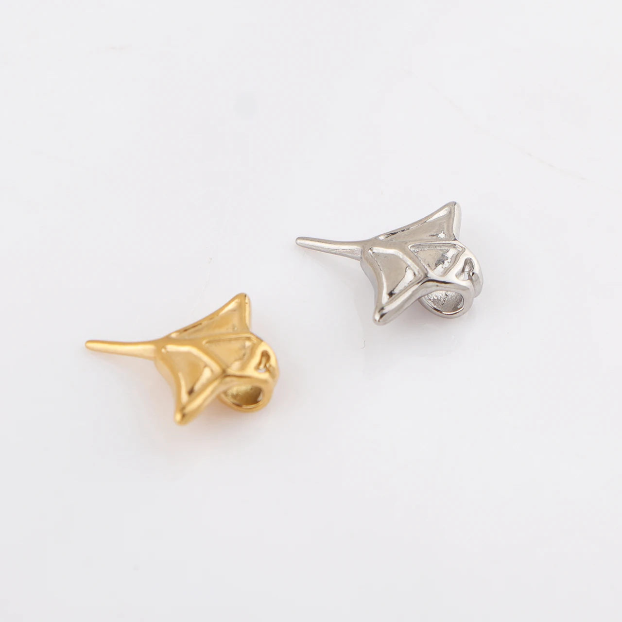 5pcs/lot Stainless Steel Ray Charms Sea Fish Koi Fish Pendant for DIY Jewelry Making Accessories