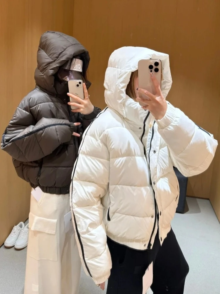

Outerwear Fashion Warm Padded Jacket Women Winter Parkas Long Sleeve Hooded Bread Cotton Clothes Female Sports Thick Jacket
