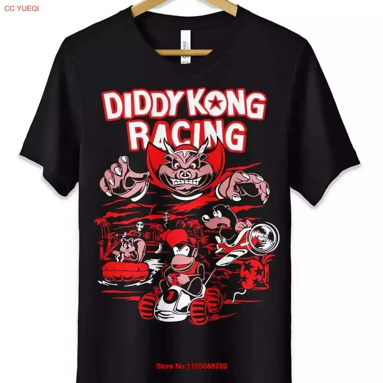 Diddy Kong Racing T Shirt Retro Gamer Video Games Black vintage Washed Slightly Top For Everyday Wear Casual streetwear fashion