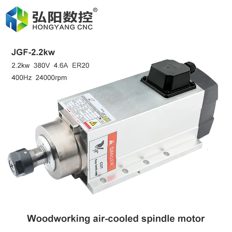محرك المغزل باستخدام الحاسب الآلي تبريد الهواء 220 فولت 2.2 كيلو وات ER20 المغزل المبرد بالهواء مع شفة لآلة طحن جهاز التوجيه باستخدام الحاسب الآلي النقش النجارة