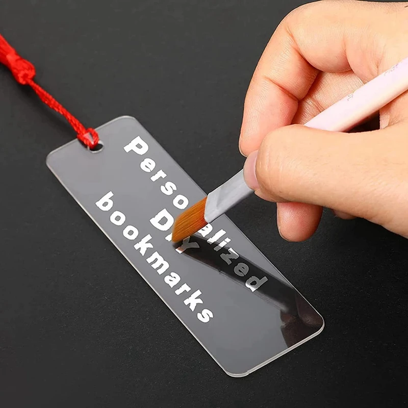 30Pcs Clear Acrylic Craft Bookmarks Set With 30 Pcs Multicolour Tassel For Gift DIY Bookmarks Crafts