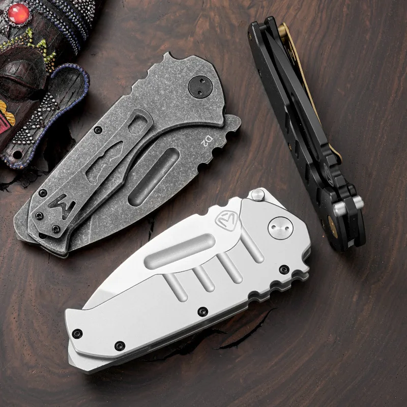 New Outdoor Camping Folding Knife D2 Blade 440C Handle Pocket Survival Tactical Hunting Utility Kitchen Fruit Knives EDC Tools