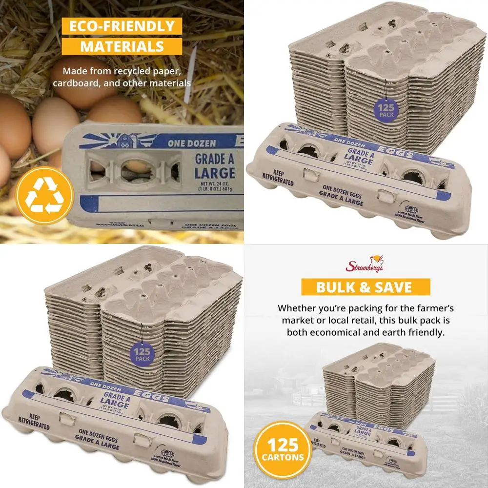 

Экологичные картонные коробки для яиц из переработанных материалов с образовательными и безопасными для обращения надписями, 125 штук в упаковке