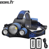 BORUiT B22 LED Headlamp 5000LM XPE 4-Modes Zoom Headlight Rechargeable Head Torch With Memory Function Camping Fishing Lantern