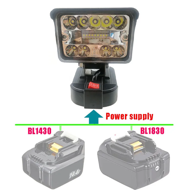 18V 3/4/5/7inch Cordless LED Spotlight Lamp For Makita Li-ion Battery Supply Portable Outdoor LED Work Light Emergency Lighting