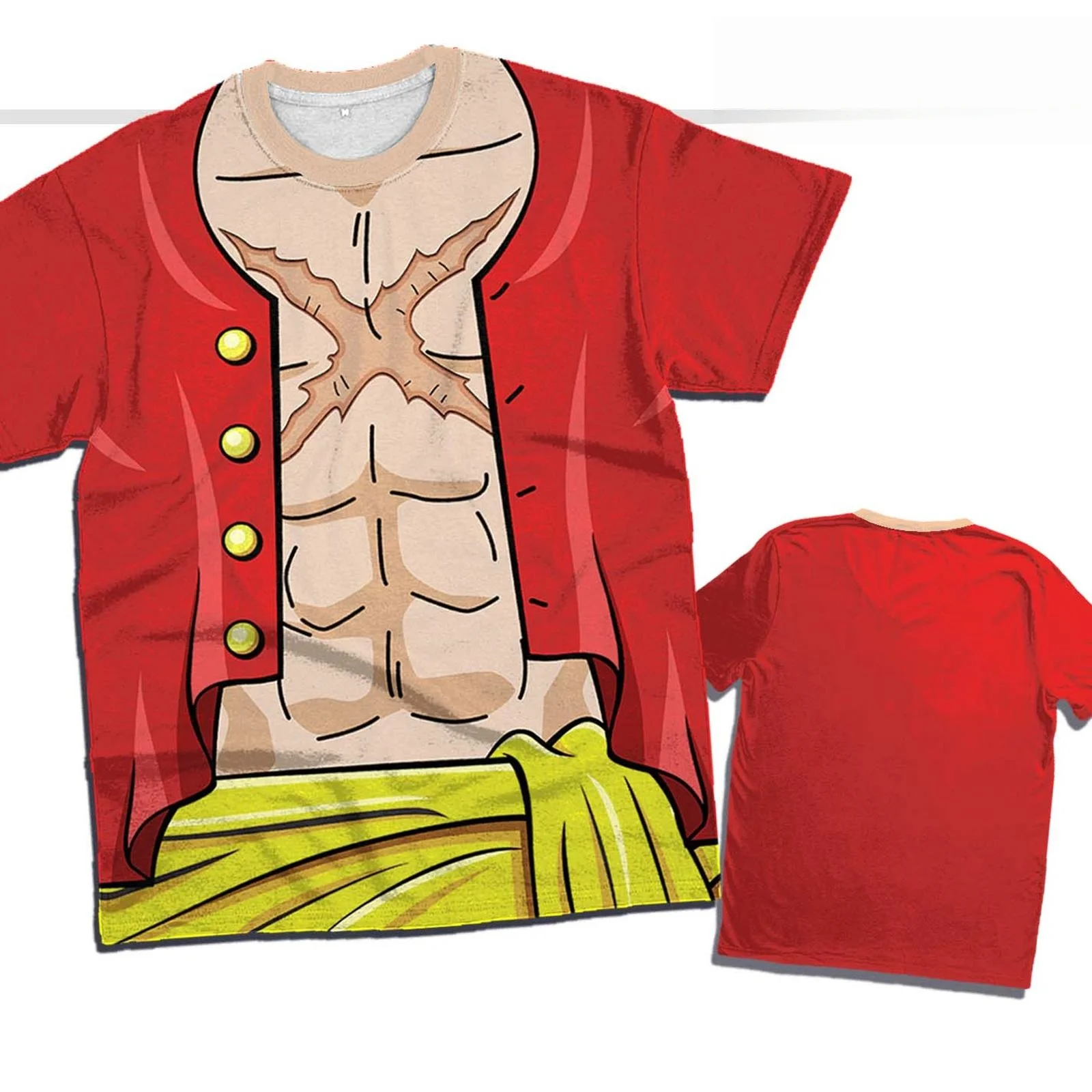 2526 新品 バンダイ アニメ ワンピース ルフィ サマー ジャージ Tシャツ オーバーサイズ 3D 大人用と子供用 多機能トップ