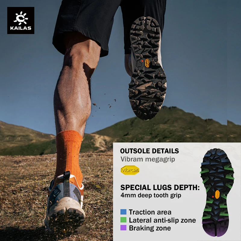 KAILAS KUOCANG-2 FLT Vibram Caminhadas Sapatos de Montanha Para Homens Confortáveis Respiráveis Tênis Impermeáveis Sapatos Leves KS 2332109