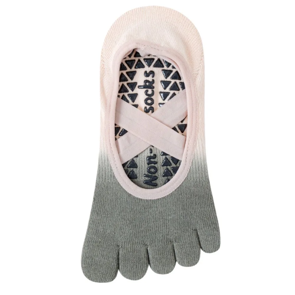 Casual Anti-Slip Sports Five Finger Socks Gradient Color Split-toed Women Yoga Socks Thin Breathable Yoga Short Hosiery Ballet