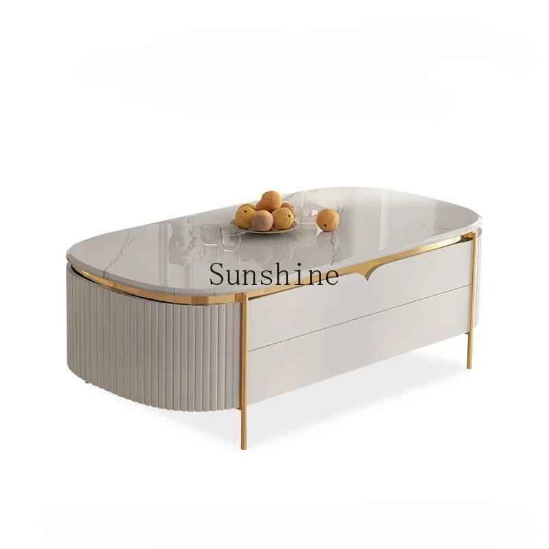 

Nordic marble coffee table TV cabinet combination light luxury modern simple living room tea table