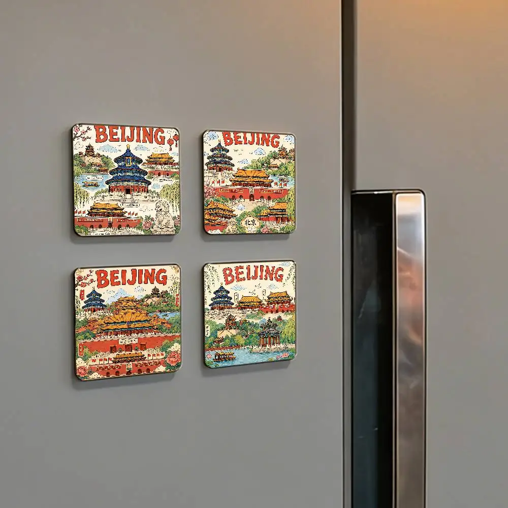 BEIJING City Aesthetic Art Refrigerator Magnets Fridge Magnets Cartoon Animal Magnets For Refrigerator Decor Funny Magnetic