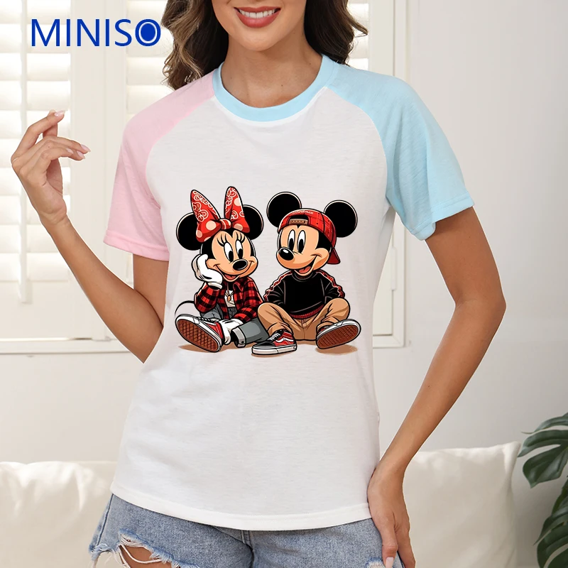 

Tops & Tees Trends Women Ladies Clothes Y2k T-shirt Short Sleeve Disney Mickey Minnie Cartoon Clothing Brands Summer Dress 2025