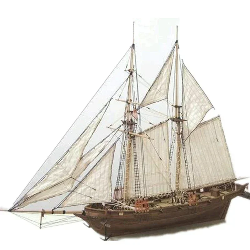 1/100 Scale HALCON 1840 DIY Sailboat Model Kit Toys Handmade Wooden assembly Sailing Boat Children Toys Gift Kids Brain Training