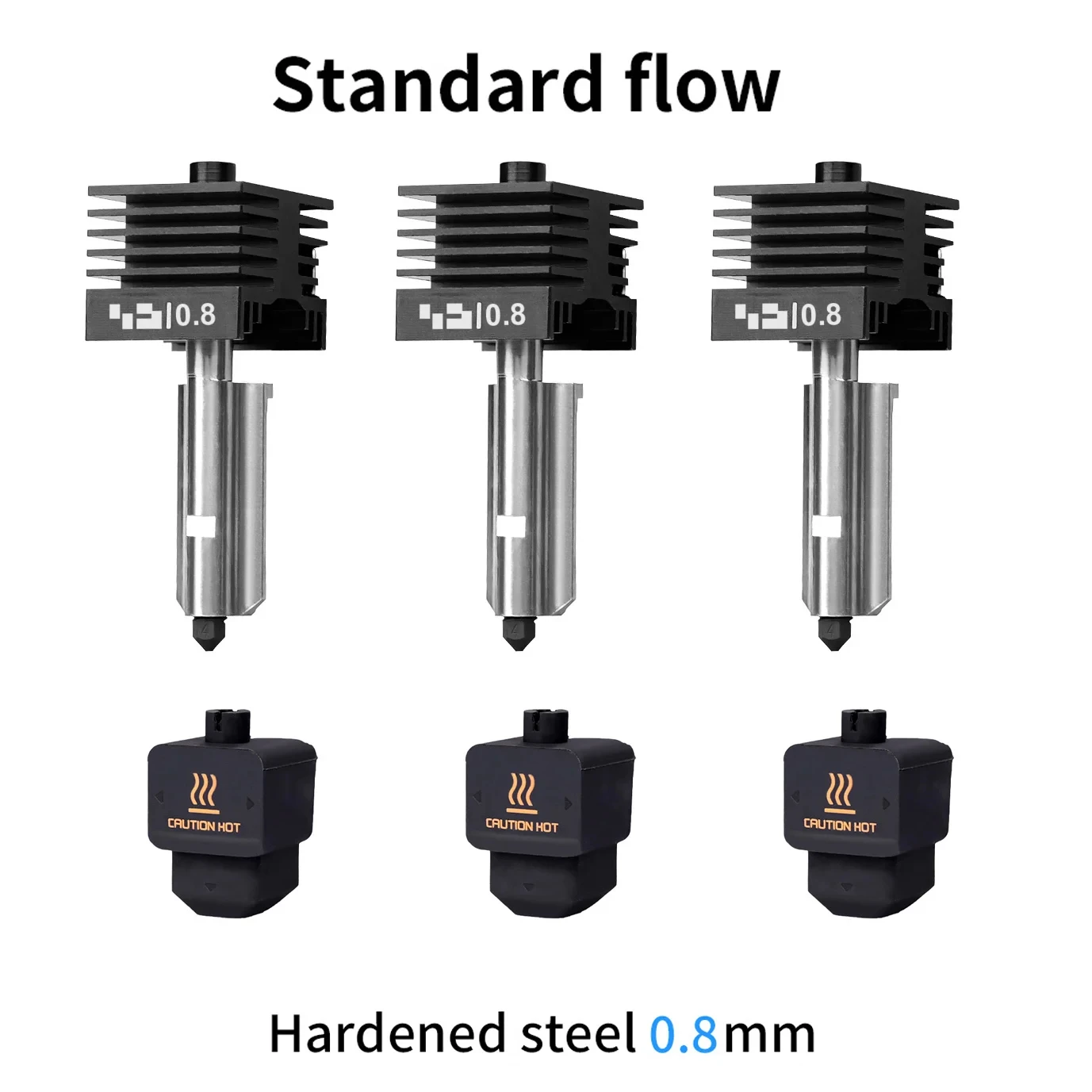 Nieuwe Hoge Kwaliteit P2S H2D H2S H2C Hotend Kit met 0.2/0.4/0.6/0.8mm Gehard stalen Mondstuk Vervang Hotend Kit Voor Bambu A1/A1mini