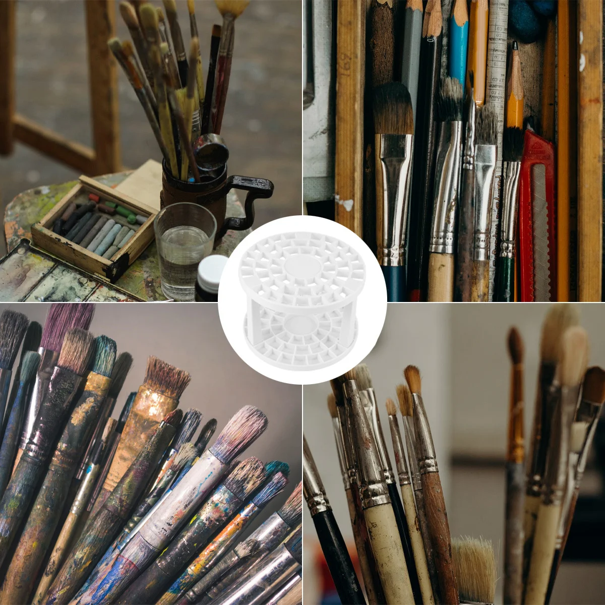 حامل قلم رسم مكون من 46 فتحة، قوي وبسيط، فرشاة طلاء مريحة، رف تخزين، حامل قلم رسم للاستخدام اليومي #2