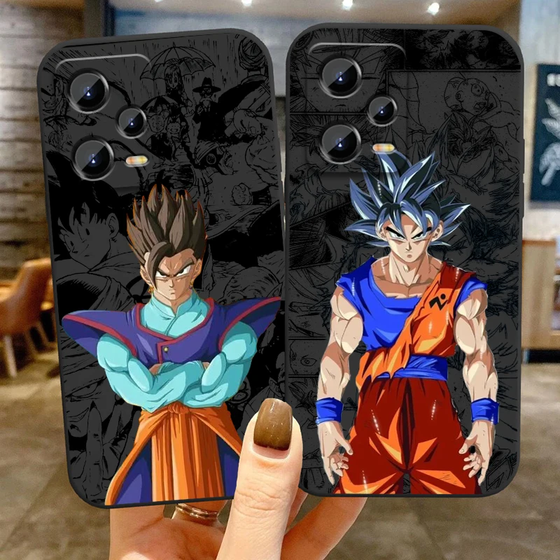 Comic D-Dragon Ball Son Goku For Xiaomi Redmi Note 13 12R 12 12S Turbo 11 11T 11S 10 10S Pro Plus 5G Black Cover Phone Case