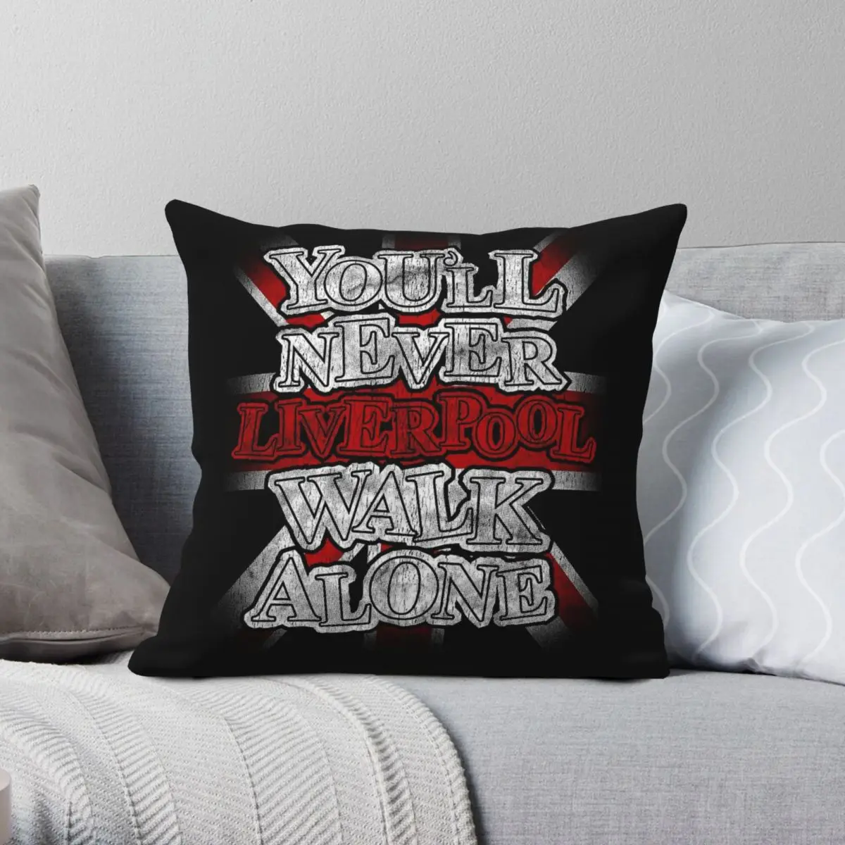 You'll Never Walk Alone Square Pillowcase Polyester Linen Velvet Creative Zip Decorative Throw Pillow Case Bed Cushion Cover