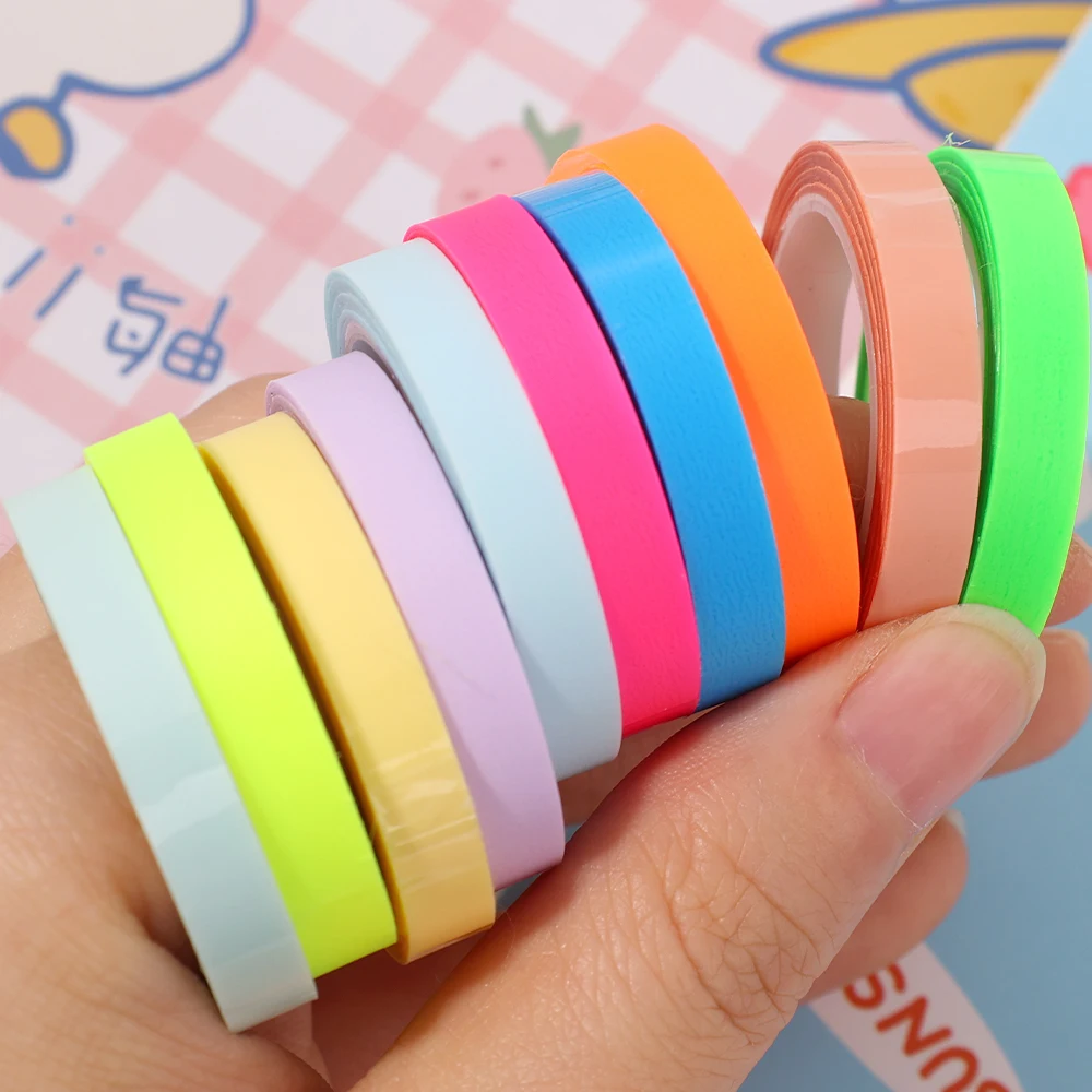 5/10Roll Waterproof Index Stickers Transparent Fluorescent Tape Tabs Reading Note Stationery Label School Office Students Gift