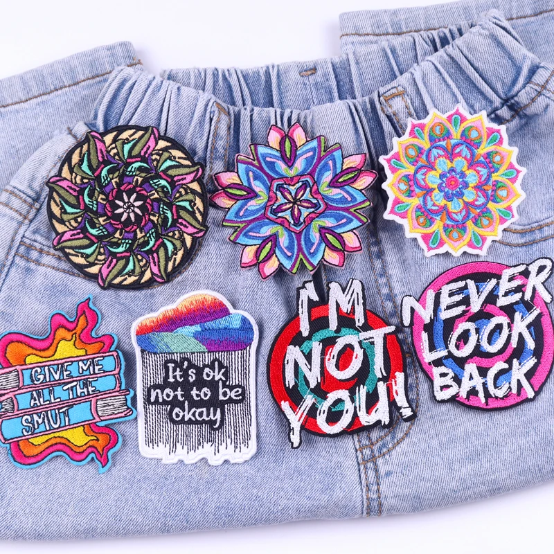 Cartoon Embroidery Patch Space Flower Animal Patch Iron On Patches For Clothing thermoadhesive patches On Clothes Jacket Sew DIY