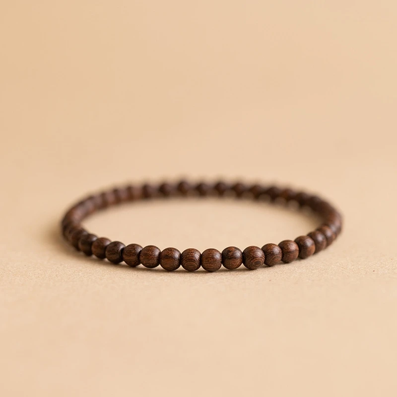 Natural Sandalwood Bracelet for Women Retro Style Wristband Bangles Buddhist Prayer Beads Perfect Gift for Friends