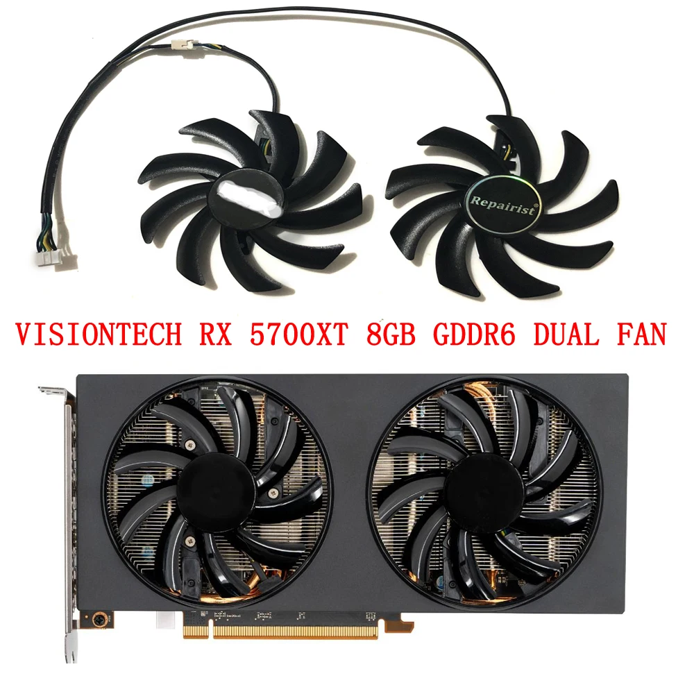 2 Teile/satz T129215SH,T129215BU,GPU Kühler,Grafikkartenventilator,Für VisionTek R9 380X 4gb,Für VisionTek R9-390 8GB