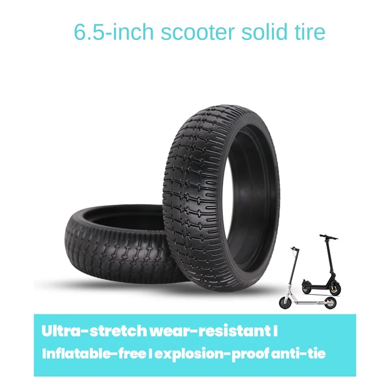 6.5 Inch Solid Wheels 6.5-Inch Explosion Resistance Non-Inflatable Tyre Wheels For Electric Scooters, Baby Carriage